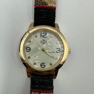 3/$30 Canyon River Watch Women Gold Mother of Pearl Dial Aztec Tapestry Band 9"